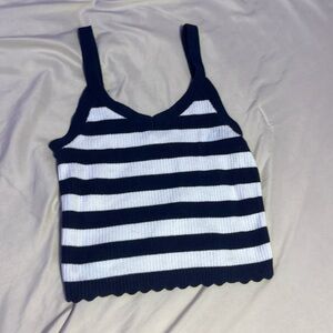 Universal Thread Navy and White Striped Tank Top